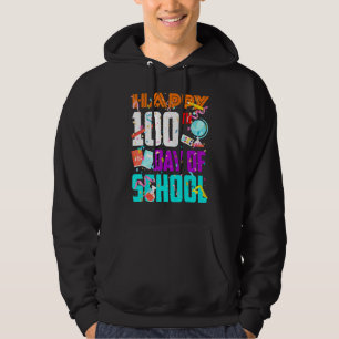 Happy 100th Day Of School Funny Teacher Student Ki Hoodie