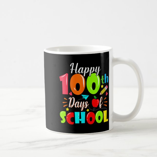 Happy 100th Day Of School Funny Teachers Sudents K Coffee Mug (Right)