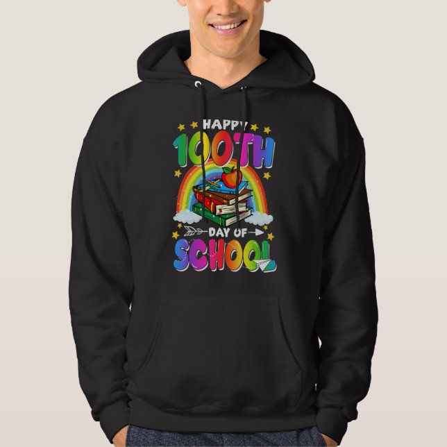Happy 100th Day Of School Groovy 100 Days Of Schoo Hoodie (Front)