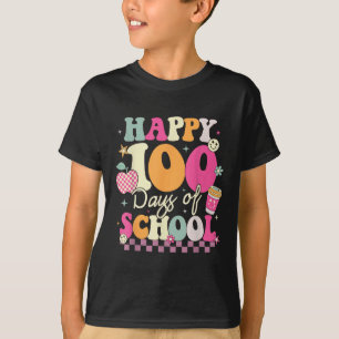 Happy 100th Day Of School Groovy Kids 100 Days Of  T-Shirt