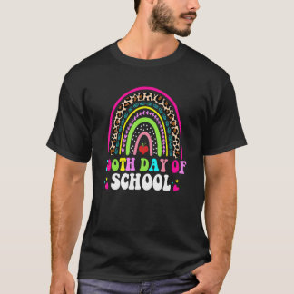 Happy 100th Day of School Groovy Rainbow Teacher K T-Shirt