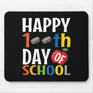 Happy 100th Day Of School Hockey Teacher Student Mouse Mat