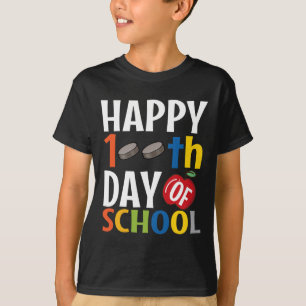 Happy 100th Day Of School Hockey Teacher Student T-Shirt