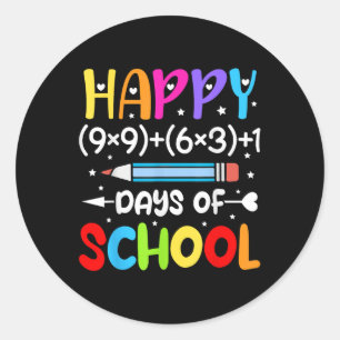 Happy 100th Day Of School Kids 100 Days Smarter Ma Classic Round Sticker