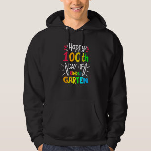 Happy 100th Day of School Kinder Garten Colourful Hoodie
