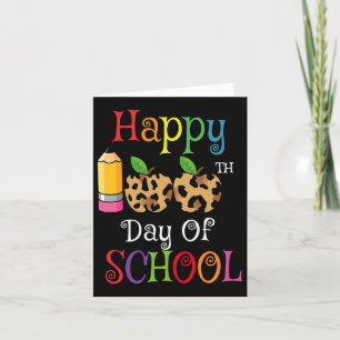 Happy 100th Day Of School Leopard Print Teacher St Card