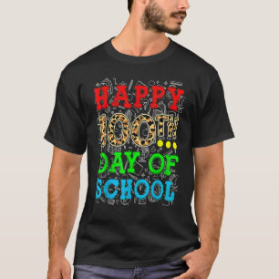 Happy 100th Day Of School Leopard Print Teacher St T-Shirt