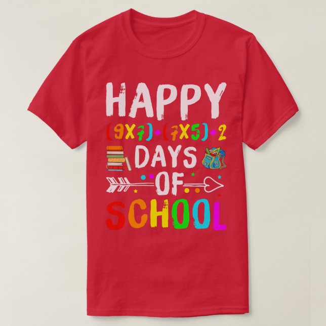 Happy 100th Day Of School Math Formula Teacher Stu T-Shirt (Design Front)