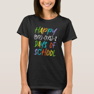 Happy 100th Day Of School Math Formula Teacher Stu T-Shirt