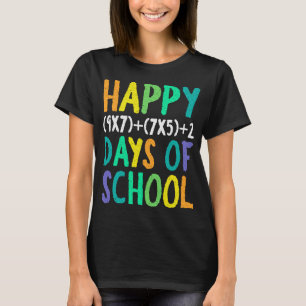 Happy 100th Day Of School Math Formula Teacher Stu T-Shirt