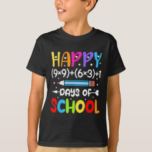 Happy 100th Day Of School Math Teacher Kids 100 Da T-Shirt
