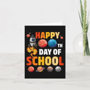 Happy 100th Day Of School Outer Space Teacher Stud Card
