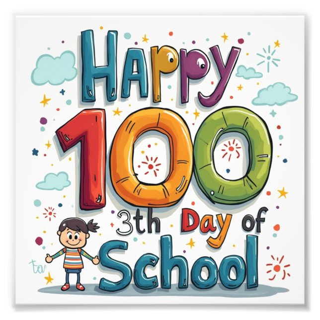 happy 100th day of school photo print (Front)