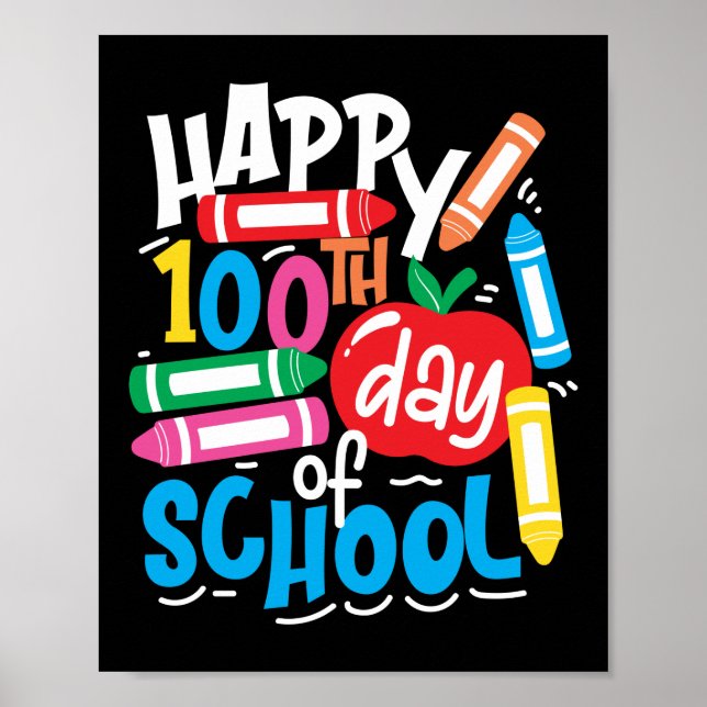 Happy 100th Day Of School Poster (Front)