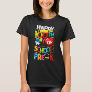 Happy 100th day Of School Pre K Teacher Student 10 T-Shirt