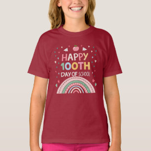 Happy 100th Day of School Rainbow Kids T-Shirt