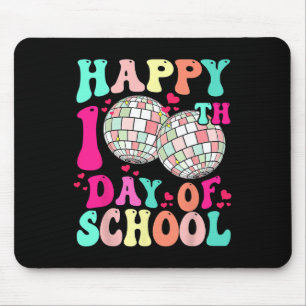 Happy 100th Day Of School Retro Disco 100 Days Tea Mouse Mat