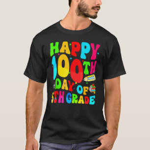 Happy 100th Day Of School Retro Groovy 100 Days 5t T-Shirt