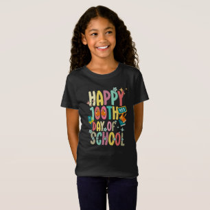 Happy 100th Day Of School Retro Groovy T-Shirt