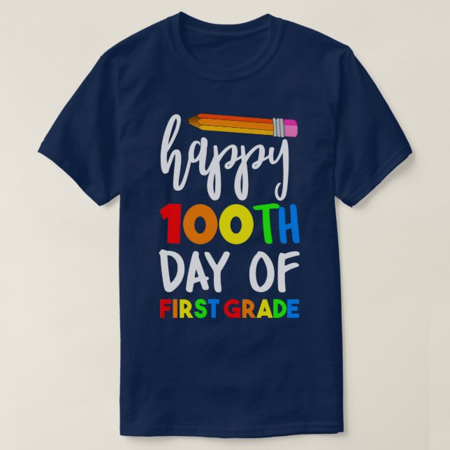 Happy 100th Day Of School Shirt For Teacher Or Chi (Design Front)