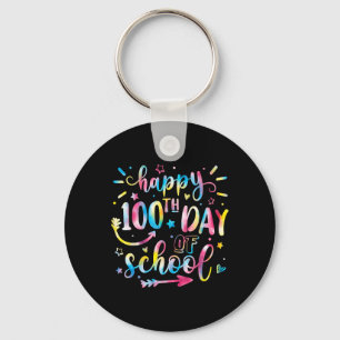 Happy 100th Day Of School Shirt For Teacher Studen Key Ring