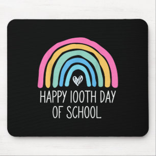 Happy 100th Day Of School Student 100 Days Rainbow Mouse Mat
