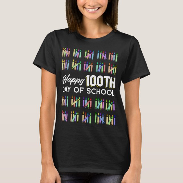 Happy 100th Day Of School Student Gift 100 Days Of T-Shirt (Front)