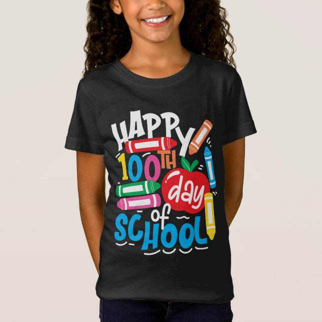 Happy 100th Day Of School T-Shirt (Front)