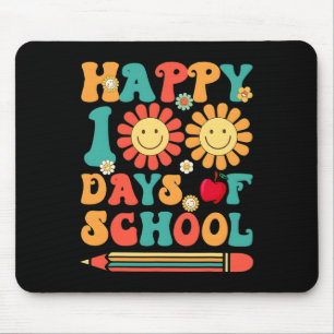 Happy 100th Day Of School Teacher Groovy - 100 Day Mouse Mat