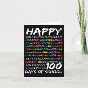 Happy 100th Day Of School Teacher Kids 100 Days Ma Card