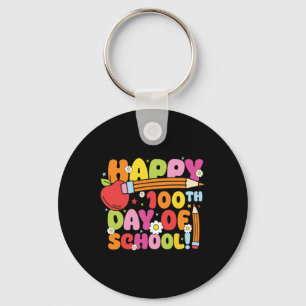 Happy 100th Day Of School Teacher Kids 100 Days Of Key Ring
