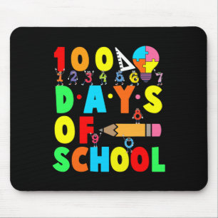 Happy 100th Day Of School Teacher Kids Child Happy Mouse Mat