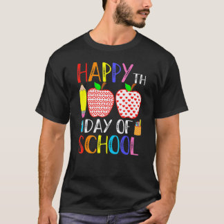 Happy 100th Day Of School Teacher Kids Happy 100 D T-Shirt