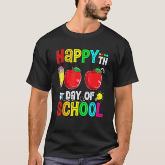 Happy 100th Day Of School Teacher Kids Happy 100 D T-Shirt