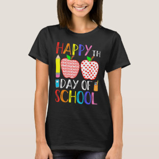 Happy 100th Day Of School Teacher Kids Happy 100 D T-Shirt