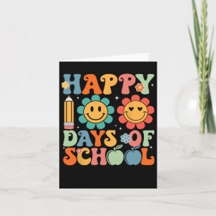 Happy 100th Day Of School Teacher Kids Retro Groov Card