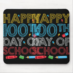 Happy 100th Day Of School Teacher Student 100 Days Mouse Mat