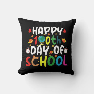 Happy 100th Day of School Teacher Student Cushion