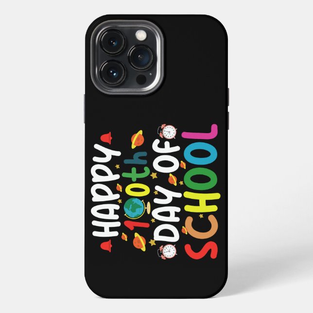 Happy 100th Day of School Teacher Student iPhone Case (Back)