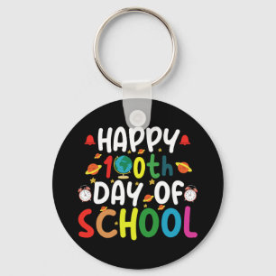 Happy 100th Day of School Teacher Student Key Ring