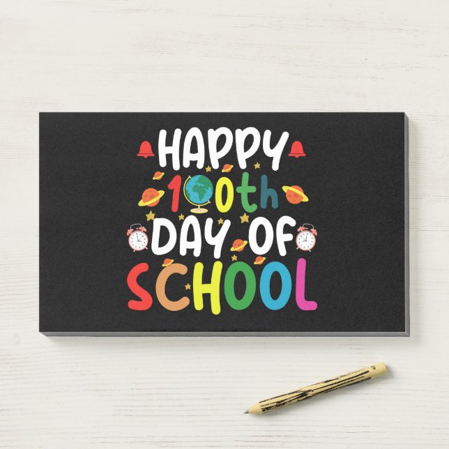 Happy 100th Day of School Teacher Student Post-it Notes (On Desk)