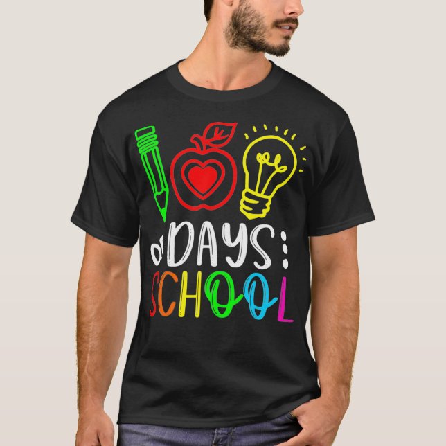 Happy 100th Day Of School Teacher Student  T-Shirt (Front)