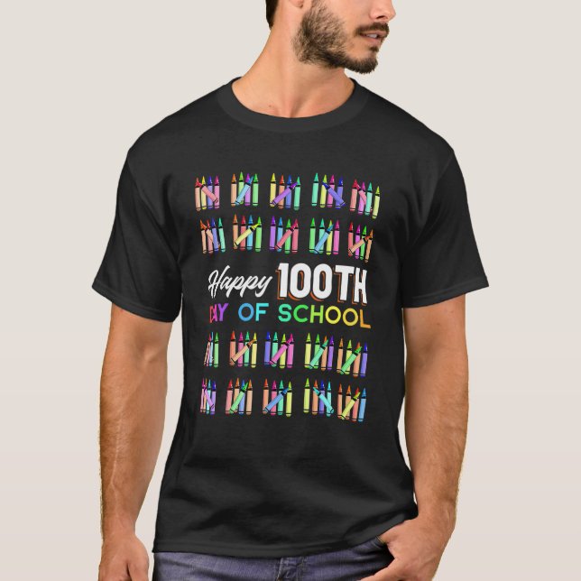 Happy 100Th Day Of School Teachers 100 Days T-Shirt (Front)