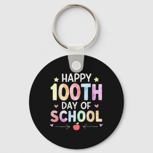 Happy 100th Day Of School Teachers Kids Child 100 Key Ring