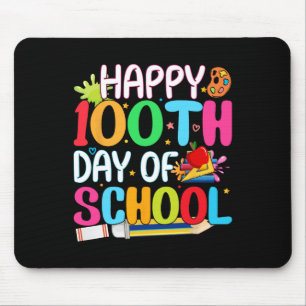 Happy 100th Day of School Teachers Kids Child Happ Mouse Mat