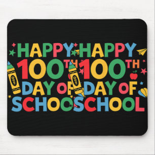 Happy 100th Day Of School Teachers Student Hand Dr Mouse Mat