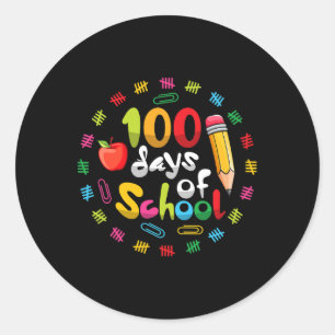Happy 100th Day of School Teachers Students 100 Da Classic Round Sticker