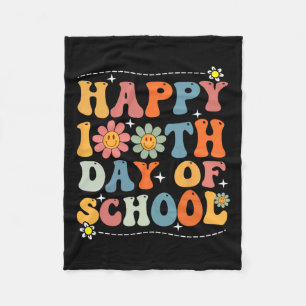 Happy 100th Day Of School Teachers Students 100 Da Fleece Blanket