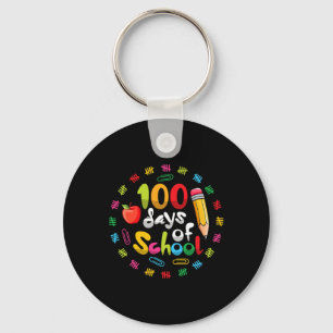 Happy 100th Day of School Teachers Students 100 Da Key Ring