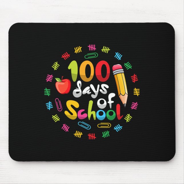 Happy 100th Day of School Teachers Students 100 Da Mouse Mat (Front)